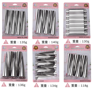 ชุดหัวตกแต่ง<span class=keywords><strong>ครีม</strong></span>,หลอดตกแต่งครัวซองต์ปลายสแตนเลสสำหรับตกแต่ง<span class=keywords><strong>เค้ก</strong></span> - Product Image 5