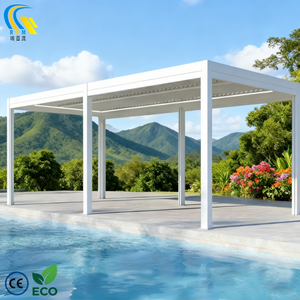 Pergola motorisée automatique en aluminium avec toit à lames orientables télécommandées, <span class=keywords><strong>abri</strong></span> <span class=keywords><strong>de</strong></span> <span class=keywords><strong>jardin</strong></span> extérieur étanche, vente directe usine - Product Image 2