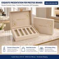 Coffret cadeau de rouges à lèvres à charnière style livre, en carton recyclé, vernis, taille personnalisée, OEM ODM, cosmétique