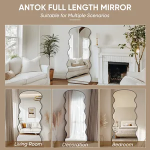 Full Length <b>Mirror</b>, 71"x32" Wavy <b>Mirror</b> Full Length with Stand <b>for</b> <b>Bedroom</b>, Living Room Cloakroom - Product Image 6