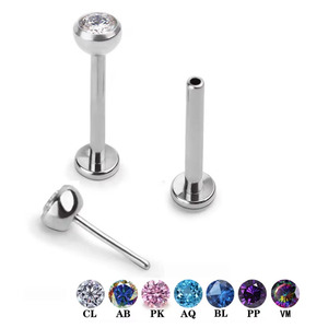 ASTM F136 G23 titane sans fil poussoir Labret goujon nez anneau boucle d'oreille Piercing bijoux agrafe - Product Image 5