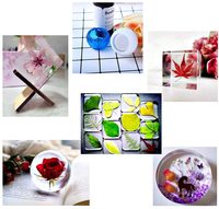 Kit de moules en silicone pour résine, 20 pièces, moules en résine époxy, décoration de la maison, fabrication de sous-verres, ensemble complet d'outils