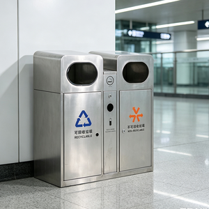 <b>Outdoor</b> Metal Trash <b>Bin</b> Heavy Duty Commercial <b>Rubbish</b> Waste <b>Bin</b> Park Public Garbage Trash Can - Product Image 5