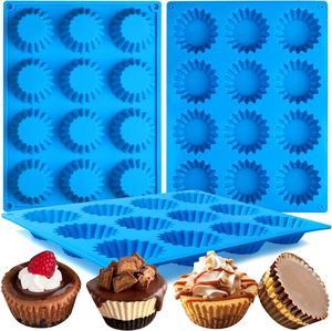Moule à muffins en silicone 12 cavités, outils de cuisson pour gâteaux, moule à cupcakes, moule à pudding, moule à glace, qualité alimentaire, compatible four et lave-vaisselle - Product Image 1