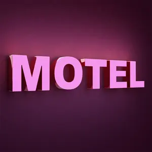 Letras de canal rosa quente led frontlit para viagem, cartas de canal