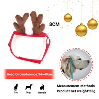 Ensemble de costumes de Noël pour petits animaux de compagnie en gros, comprenant un bandeau à cornes de renne et un chapeau pour les fêtes de fin d'année