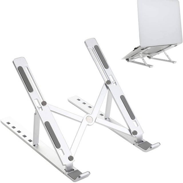 Portable Adjustable Aluminum Alloy Fold Ergonomic Origami Laptop Stand for Desk Adjustable Height