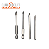 Foret à verre EUROCUT antidérapant à tête plate/croisée avec pointe en carbure YG6X