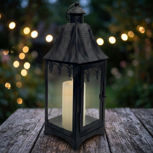 Lanterne en métal gris mat personnalisée, faite à la main, porte-bougie pour anniversaire, Noël, décoration d'intérieur/extérieur - Product Image 4