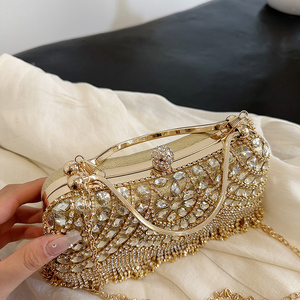 Nuova borsa leggera con nappine di diamanti <span class=keywords><strong>da</strong></span> donna 2025 <span class=keywords><strong>da</strong></span> <span class=keywords><strong>sera</strong></span> in <span class=keywords><strong>oro</strong></span> per feste <span class=keywords><strong>da</strong></span> donna con borse <span class=keywords><strong>da</strong></span> donna firmate - Product Image 4