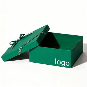 Factory Direct Customizable Eco-Friendly Waterproof Dark Green Paper Gift Box Satin <b>Ribbon</b> Luxury Apparel Premium Gift Packaging - Product Image 1