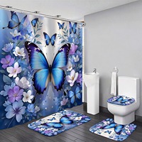 Tirai Mandi Poliester Motif Bunga Tirai Kamar Mandi Tirai Mandi Poliester Cetak Digital Kustom Tirai Mandi Cetak Digital Grosir 11