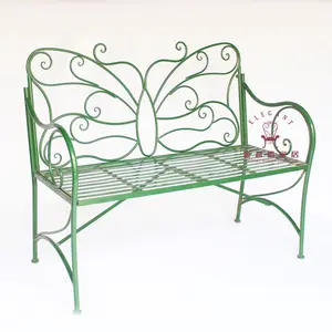 Banc d'extérieur décoratif de jardin, en métal, Design papillon, accessoire de jardin d'usine