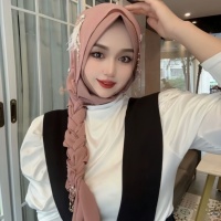 Hijab en mousseline de soie à franges de plumes et patchwork de velours cristal pour femmes musulmanes, vente en gros personnalisée