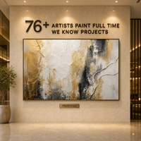 Geschmolzenes Gold Weiß Schwarz Crackle Bas-Relief Ölgemälde Wandkunst Goldrahmen Hotel Restaurant Privates Esszimmer Wanddekoration Maßanfertigung Großhandel OEM