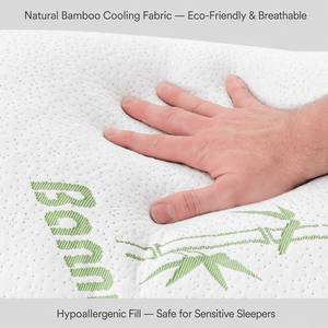 Soft Cooling Bamboo <strong>Pillow</strong> with Breathable Cover, Hypoallergenic Comfort <strong>Support</strong> Bamboo <strong>Bed</strong> <strong>Pillow</strong> <strong>for</strong> Side <strong>Back</strong> Sleepers - Product Image 3