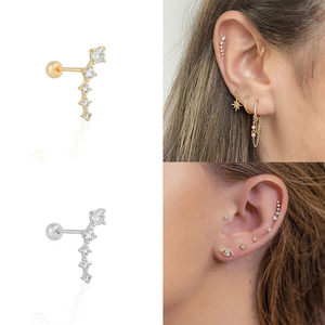 ROXI S925 Pendientes de Plata de Ley 925 con Zirconia de Una Sola Hilera y Baño de Oro de 18k para Mujer - Product Image 5
