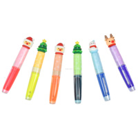 Stylos surligneurs fluorescents mignons de Noël Kawaii, style dessin animé, pour enfants et étudiants, cadeau de fêtes