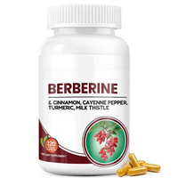 Capsules de berbérine OEM avec cannelle de Ceylan, piment de Cayenne, curcuma et chardon-Marie pour la santé métabolique et le soutien hépatique