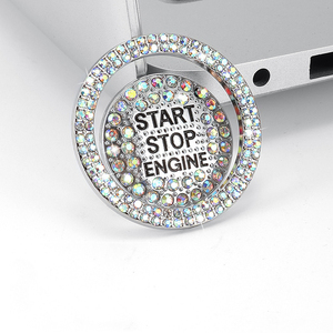 Xe Phụ Kiện Nội Thất Nút Bắt Đầu Chuyển Đổi <span class=keywords><strong>Bling</strong></span> Nhẫn Cho Xe Đẩy Bắt Đầu Nút Trang Trí Vòng Bìa - Product Image 4