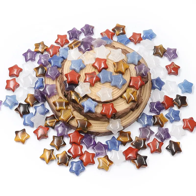 Commercio all'ingrosso di pietre preziose di cristallo curativo naturale artigianato mini stella scultura di cristallo per la creazione di gioielli
