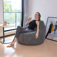 Neu Eingetroffener Komfortabler Flauschiger Fell-Tropfenförmiger Sitzsack-Sessel für Wohnzimmer