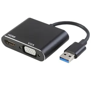 USB to HDMI VGA Adapter,USB3.0 to VGA HDMI Adapter Converter Support HDMI VGA Sync Output 1080p Display Video Adapter Converter