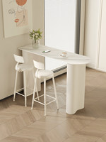 Ensemble table et chaises de bar multifonctionnel moderne et minimaliste en bois massif et métal pour petits appartements, idéal comme séparateur d'espace ou pour l'appoint du canapé