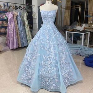 Vestidos de Quinceañera Azul Cielo Lsany241 con Apliques, Sin Mangas, Vestido de Princesa de Lujo para Carnaval, Vestido de Bola Jancember - Product Image 2