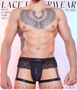 RS3279 Strings <span class=keywords><strong>sexy</strong></span> en dentelle noire respirante à taille basse <span class=keywords><strong>pour</strong></span> hommes, <span class=keywords><strong>sous</strong></span>-<span class=keywords><strong>vêtements</strong></span> T-back - Product Image 5