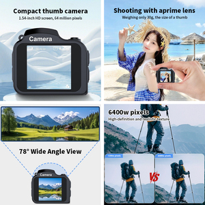 4K Digital <b>Camera</b> Mini DSLR Style Photo Video <b>Camera</b> Compact Student Toy <b>Camera</b> Black - Product Image 2