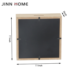 단단한 오동 나무 돼지 저금통 동전 돈 은행 명확한 Plexi 유리 돈 절약 상자 구름 조각 내부 장식 - Product Image 5