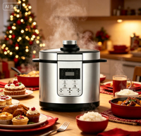 Cuisinière électrique à pression à commande numérique, boîtier en acier inoxydable, multifonction, pour la cuisine à domicile, directement de l'usine