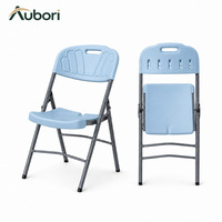 Chaise pliante, capacité de charge 150 kg, siège en HDPE de 35 mm, structure en tube d'acier, pour patio, jardin, camping et événements festifs