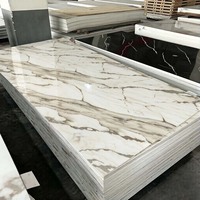 Panneau mural en PVC flexible imitation marbre / Feuille de PVC imitation marbre avec revêtement UV haute brillance