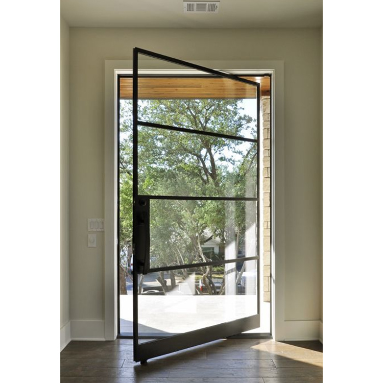 Latest design pivot automatic door modern commercials aluminium double tempered glazed swing automatic door