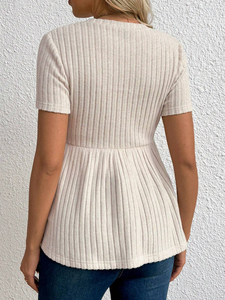 Nueva Camiseta de Maternidad de Manga Corta con Cuello Redondo, Tejido de Punto, Top de <span class=keywords><strong>Embarazo</strong></span> de Gran Venta para Comercio Exterior Europeo y Americano - Product Image 2