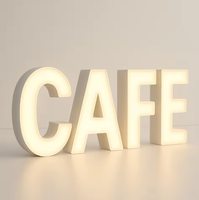 Papan Nama LED Akrilik Kustom untuk Merek Kedai Kopi dan Bar, Karakter 3D Bercahaya, Huruf Depan, Tahan Air