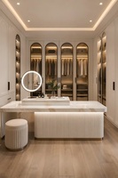 Armoire modulaire haut de gamme sur mesure pour chambre à coucher, dressing et table de maquillage, avec montage facile et armoire plate intégrée