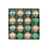 Boules de Noël Madelyn de haute qualité, 16 pièces, 8 cm, rouge et vert, en plastique incassable, respectueuses de l'environnement