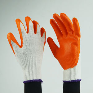 Guantes de trabajo con recubrimiento de látex suave, guante de punto de algodón blanco natural para protección de manos - Product Image 2