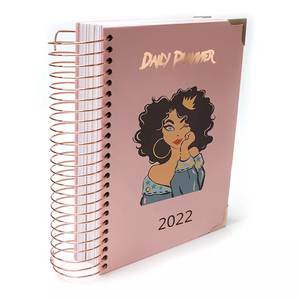 Cuaderno personalizado de cubierta dura con papel rosa, <span class=keywords><strong>Agenda</strong></span> B5, A5, espiral, planificador, muestra gratis, <span class=keywords><strong>2022</strong></span>, <span class=keywords><strong>2023</strong></span> - Product Image 2