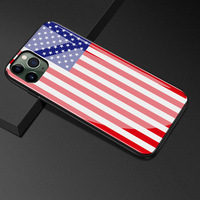 Coque de téléphone en verre trempé et TPU à motif drapeau national créatif, très vendue, pour iPhone 15 16 17 18 Pro Max