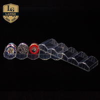 Boîte de rangement pour 100 jetons LANGE LA-T01, présentoir professionnel en acrylique transparent pour casino, plateau à jetons de poker avec couvercle