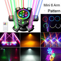 Projecteur de scène à tête mobile 150W à 6 bras, lumière LED RGBW à motifs laser, effet stroboscopique doré DMX pour discothèque, soirée, certifié CE FCC