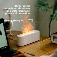 Diffuseur d'arômes ultrasonique 7 couleurs avec flamme, humidificateur, brumisateur d'huiles essentielles avec minuterie 500ml pour la maison