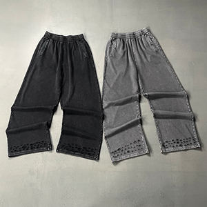 Nueva Llegada High-Street Pantalones de gran tamaño Snow Wash Desgastado Corte deshilachado - Product Image 2