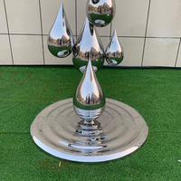 Sculpture créative en acier inoxydable en forme de goutte d'eau pour la décoration