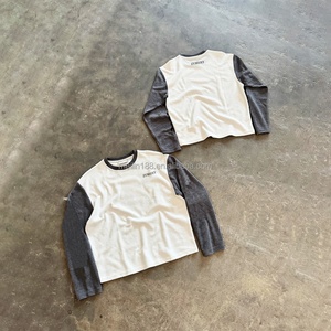 Custom 300 Gsm 100% Cotton <b>Waffle</b> Knit Thermal Long Raglan Sleeve <b>Shirts</b> Men Boxy Oversized <b>Waffle</b> Knit Long Sleeve - Product Image 1