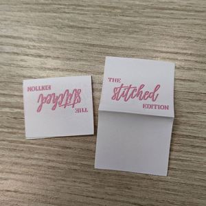 Diy Small Black Clothing Tags Woven Label for Wigs Custom Heat Cut Beige Woven Clothing Labels With Symbols - Product Image 2